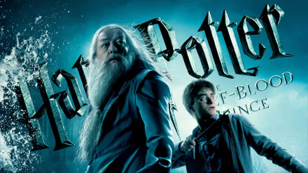 HD PC desktop wallpaper featuring characters from the movie Harry Potter and the Half-Blood Prince with a dramatic icy-blue background.