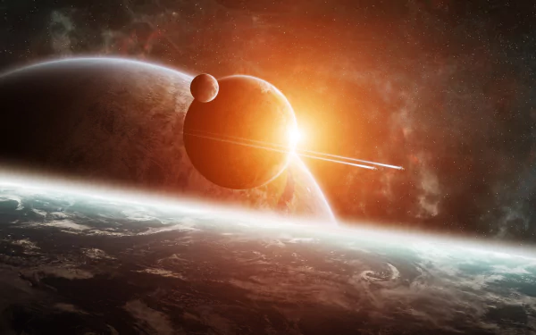 Sci Fi planet rise HD Desktop Wallpaper | Background Image