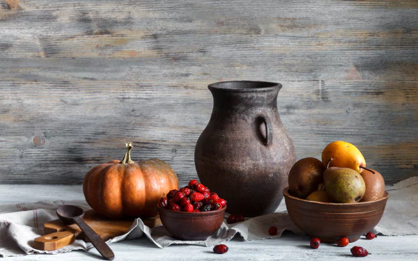 fruit pear berry pumpkin photography still life HD Desktop Wallpaper | Background Image