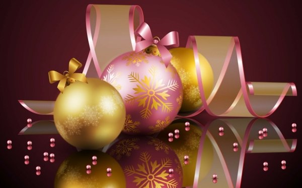 Holiday Christmas Christmas Ornaments Reflection HD Wallpaper | Background Image