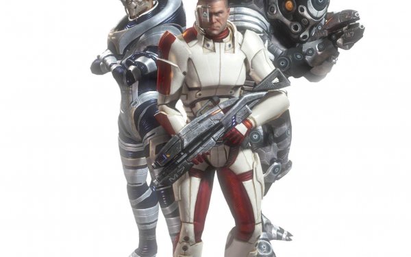 Video Game Mass Effect Commander Shepard Garrus Vakarian Urdnot Wrex HD Wallpaper | Background Image