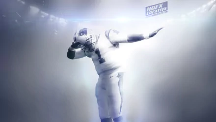 HD desktop wallpaper featuring Cam Newton in a dynamic pose with a stylized, spotlighted background.