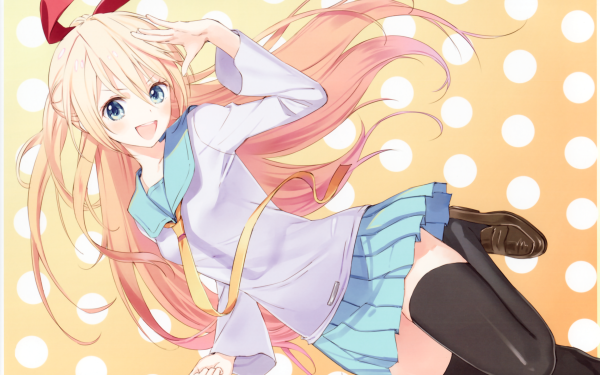 Anime Nisekoi Chitoge Kirisaki Blonde Long Hair School Uniform Skirt Blue Eyes HD Wallpaper | Background Image