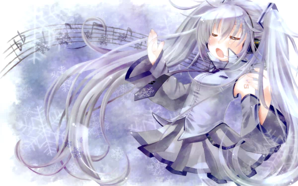 Yuki Miku Hatsune Miku Anime Vocaloid HD Desktop Wallpaper | Background Image