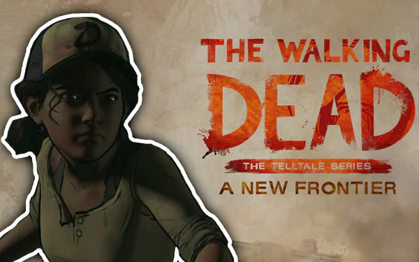 HD desktop wallpaper featuring The Walking Dead: A New Frontier from the Telltale series with a character illustration.