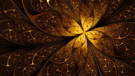 golden Abstract fractal HD Desktop Wallpaper | Background Image