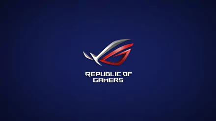 HD desktop wallpaper featuring the ASUS Republic of Gamers (ROG) logo against a dark blue background, highlighting advanced gaming technology from Asus.