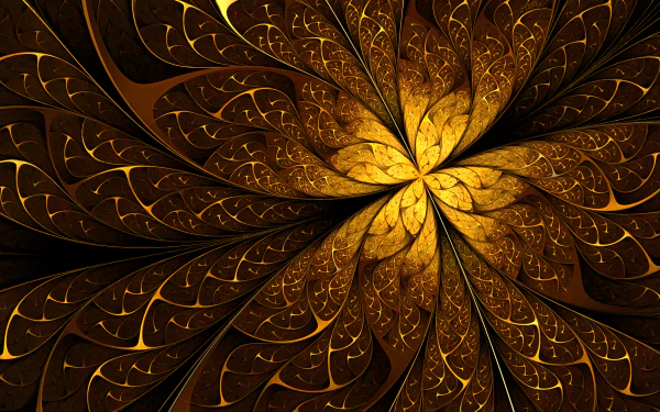 golden Abstract fractal HD Desktop Wallpaper | Background Image