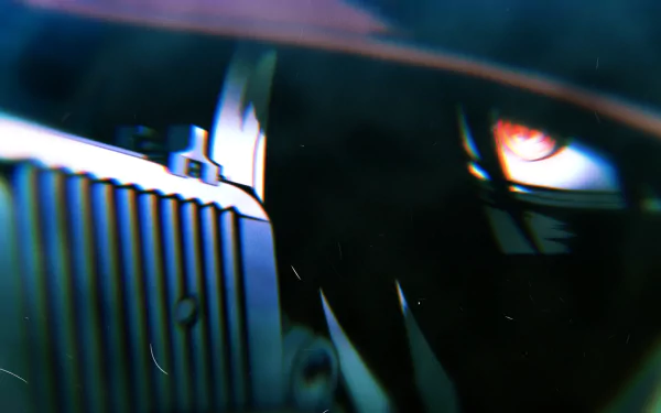 HD desktop wallpaper of Alucard from the anime Hellsing, featuring a dramatic close-up of Alucard's intense, glowing eye against a dark background.