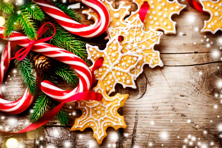 Christmas candy cane food cookie HD Desktop Wallpaper | Background Image