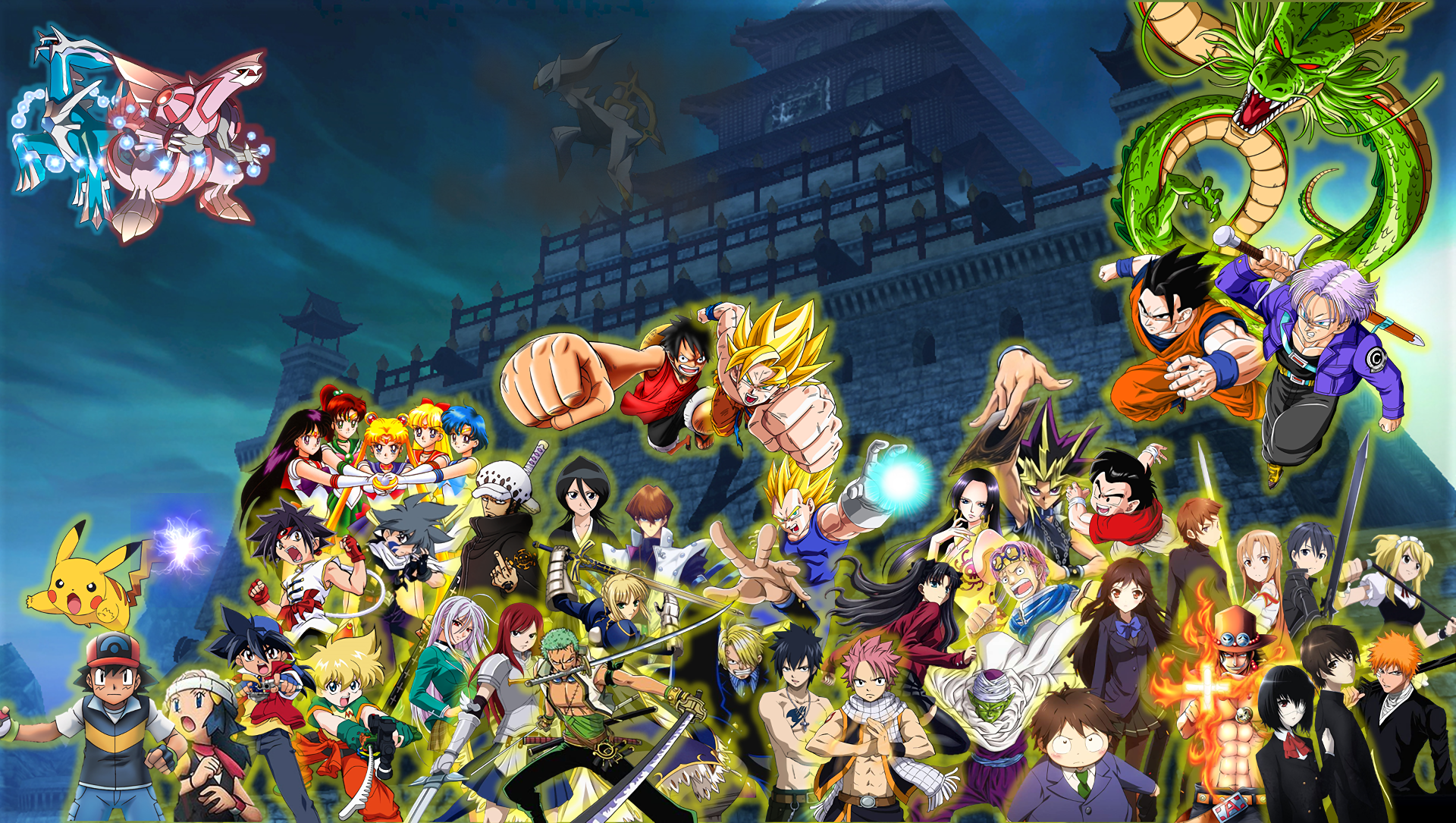 Anime Crossover HD Wallpaper | Hintergrund