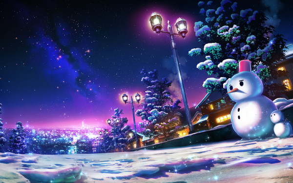 Anime Original Snowman HD Wallpaper | Background Image