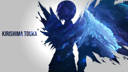 HD desktop wallpaper featuring Touka Kirishima from Tokyo Ghoul, with a dynamic and vibrant background.