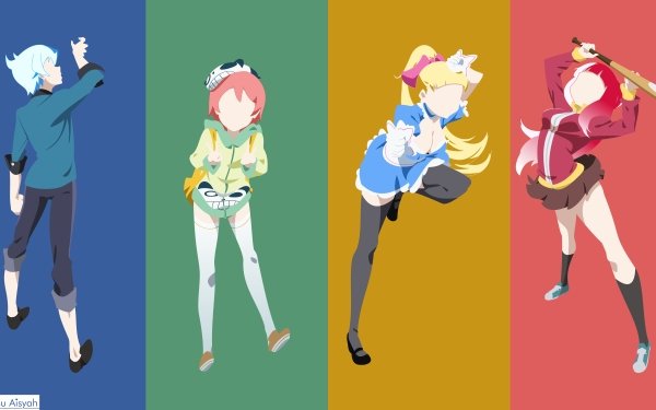 Anime Akiba's Trip Minimalist Tamotsu Denkigai Matome Mayoka Arisa Ahokainen Niwaka Denkigai HD Wallpaper | Background Image