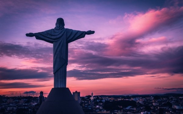Religious Christ The Redeemer Statue Cloud Brazil Rio de Janeiro Jesus Sunrise HD Wallpaper | Background Image