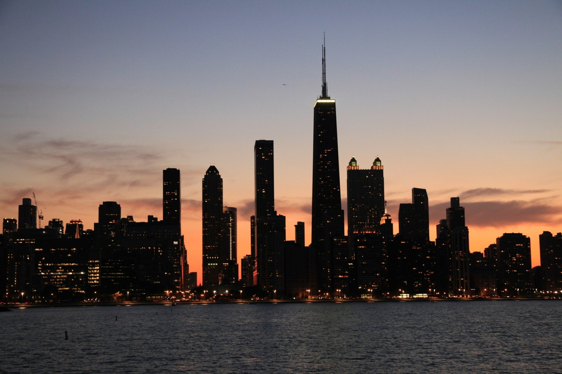 Aerial view of Chicago, on Lake Michigan in Illinois