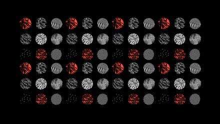 HD desktop wallpaper featuring a pattern of Twenty One Pilots' band logos in red, white, and black.