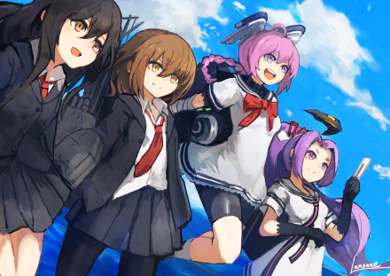 Wakaba (Kancolle) Nenohi (Kancolle) Hatsushimo (Kancolle) Hatsuharu (Kancolle) Anime Kantai Collection HD Desktop Wallpaper | Background Image