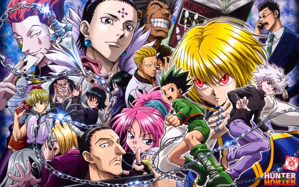 HD desktop wallpaper featuring characters from the anime series Hunter x Hunter.