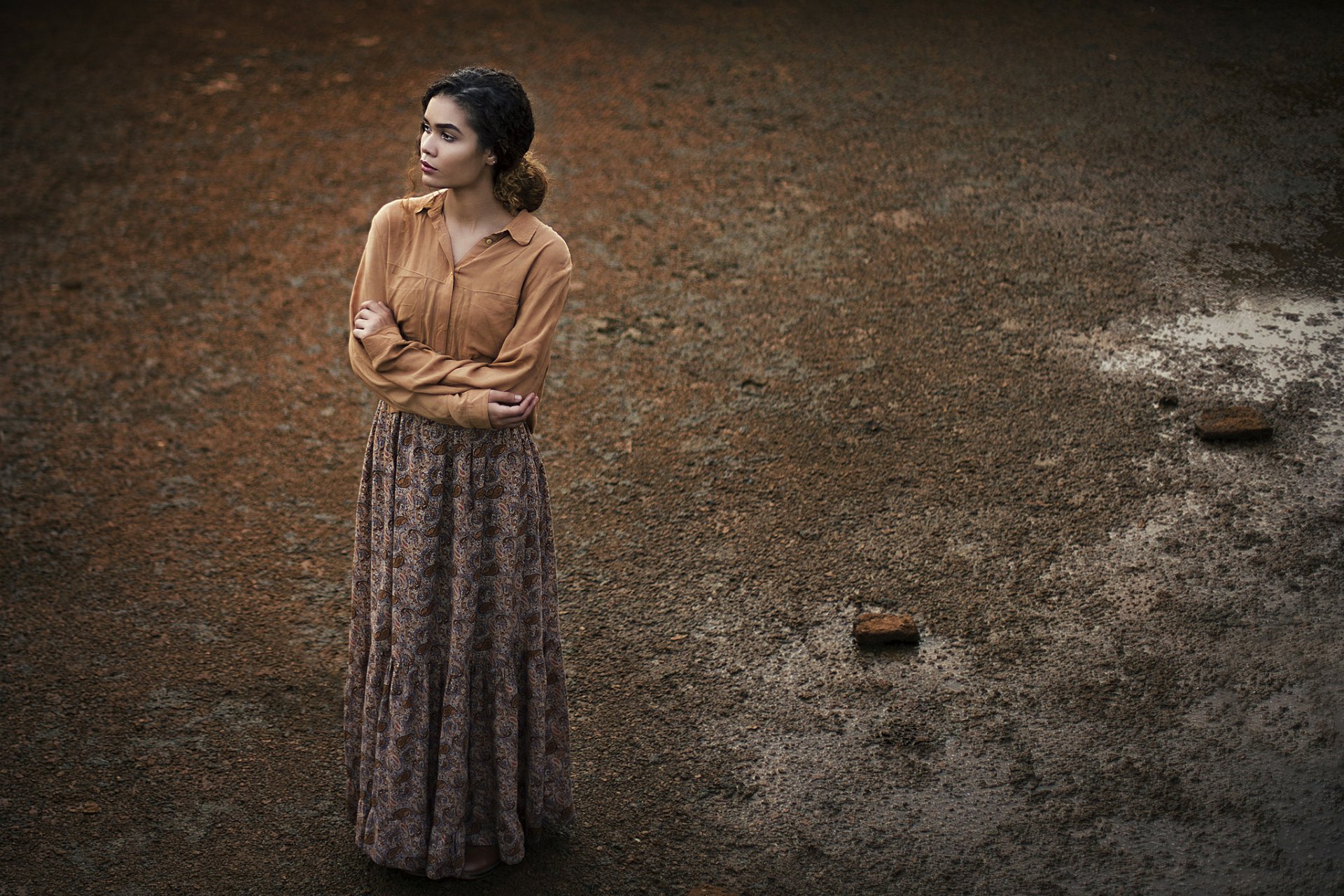 Download Brunette Model Woman Mood HD Wallpaper by Tania Cervián