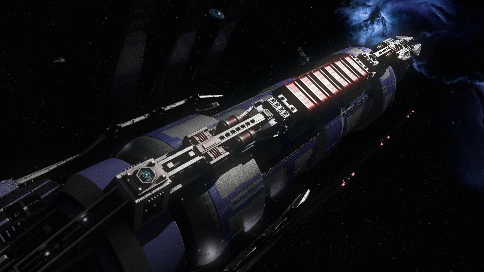 HD PC desktop wallpaper featuring a detailed spaceship from the TV show Babylon 5, specifically from Babylon 5: The Lost Tales, set against a dark cosmic background.