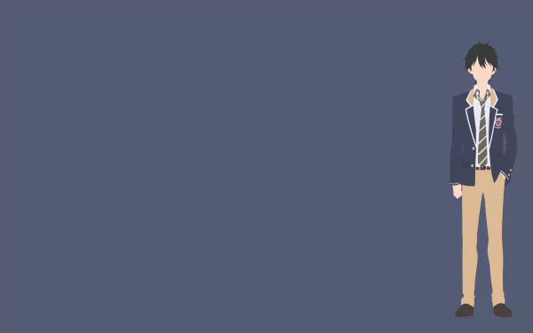 Masamune Makabe from Masamune-kun's Revenge depicted in anime style as a 4K Ultra HD PC desktop wallpaper with a minimalist blue background.