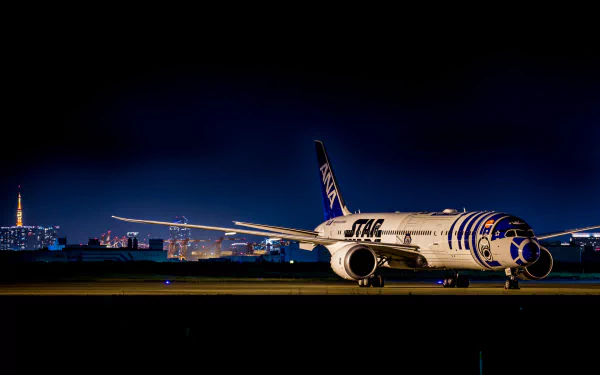  ANA Star Wars themed R2-D2 Boeing 787-9 Dreamliner