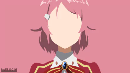 Minimalist HD PC wallpaper featuring Lisbeth (Rika Shinozaki) from Sword Art Online in a simple anime style with a pink background.