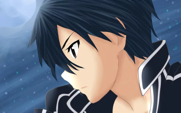 Close-up of Kazuto Kirigaya (Kirito) from Sword Art Online in anime style, featured as a 4K Ultra HD PC desktop wallpaper and background.