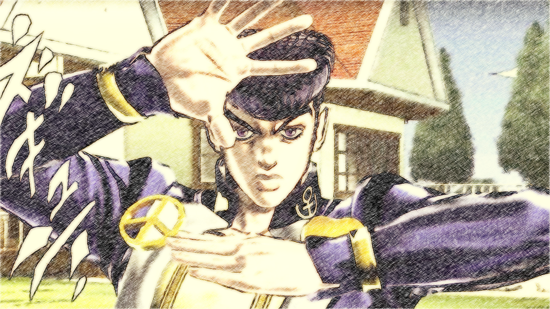 Download Jotaro And Josuke Posing Title Wallpaper