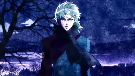 HD PC desktop wallpaper featuring Dio Brando from the anime JoJo's Bizarre Adventure: Phantom Blood, set against a dark, eerie night background.