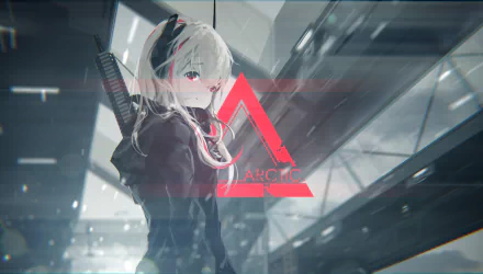 HD desktop wallpaper featuring M4 Sopmod II from the video game Girls Frontline, set against a futuristic background with a red triangular emblem.