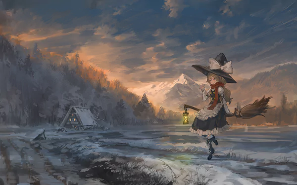 Marisa Kirisame Anime Touhou HD Desktop Wallpaper | Background Image