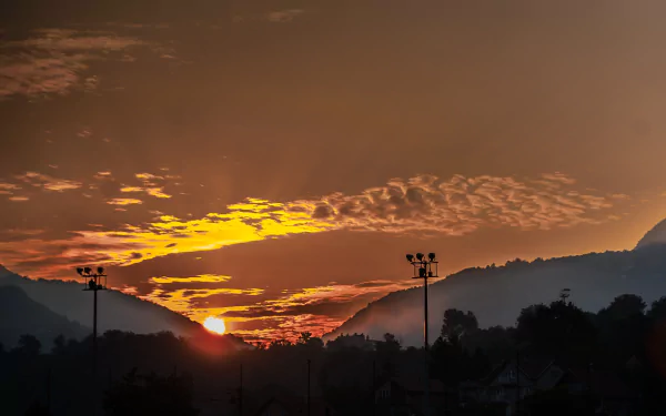 orange (Color) sky Bosnia sun earth photography sunrise HD Desktop Wallpaper | Background Image