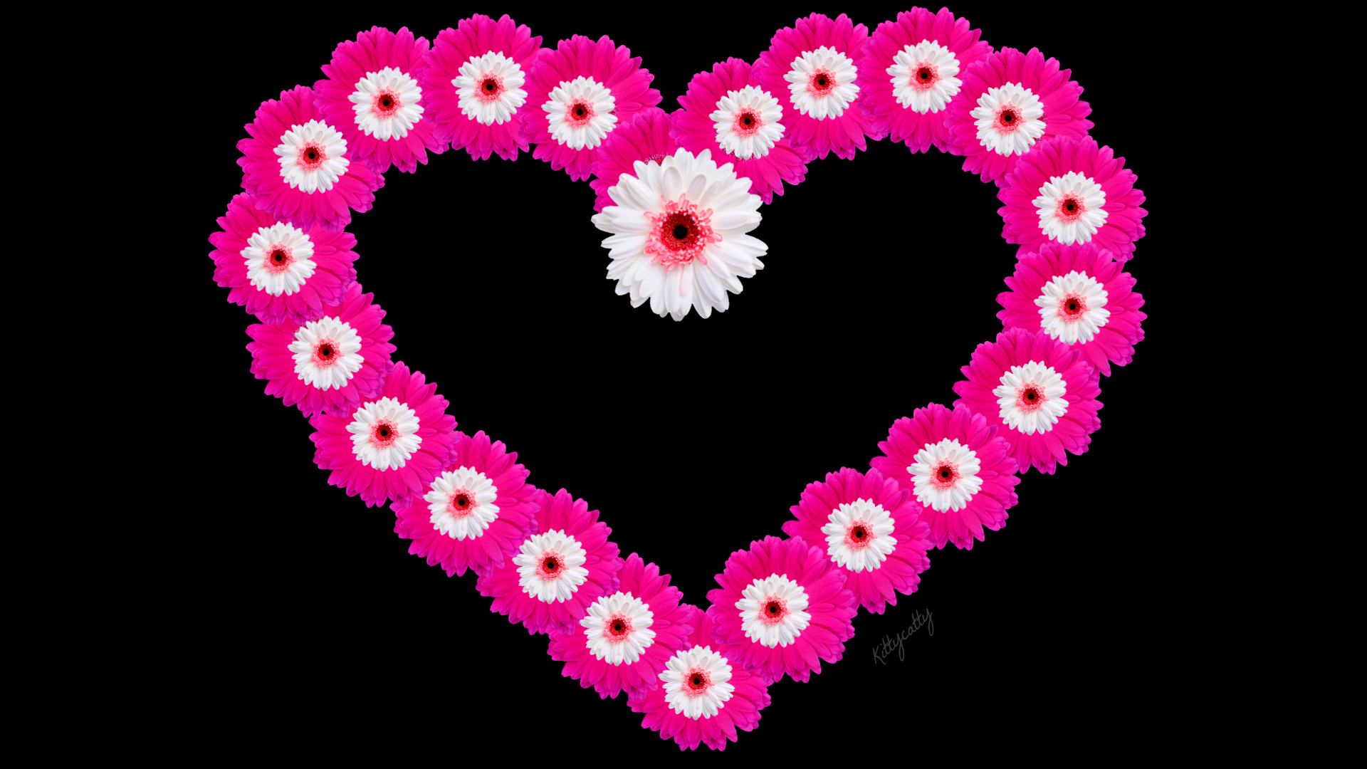 Download Pink Flower Heart-shaped White Flower Artistic Heart HD