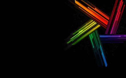An abstract HD wallpaper featuring vibrant colors in dynamic lines against a dark background, creating a striking visual effect.