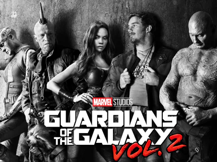 HD desktop wallpaper featuring Peter Quill, Star Lord, Drax The Destroyer, and other characters from Marvel Studios' Guardians of the Galaxy Vol. 2 movie.