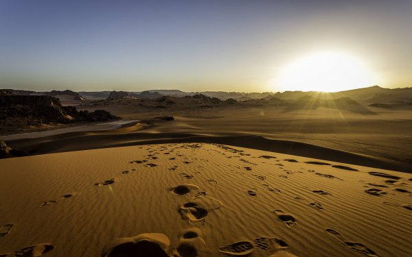 Nature Desert Tassili N'Ajjer Algeria Africa Sahara Sand Dune Landscape HD Wallpaper | Background Image