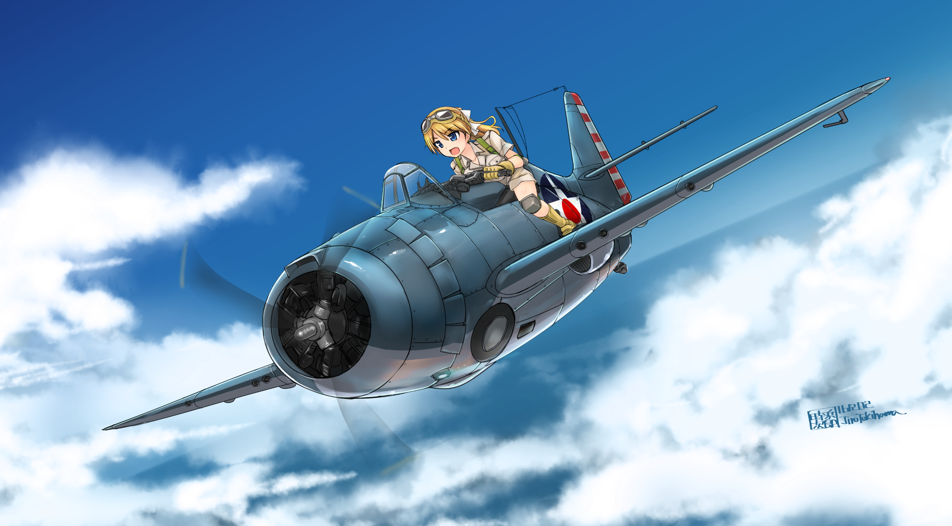 Anime Aviator Girls HD Wallpaper | Background Image