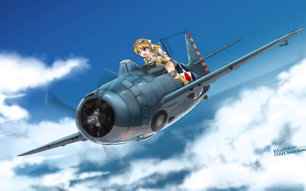 Anime Aviator Girls HD Desktop Wallpaper | Background Image