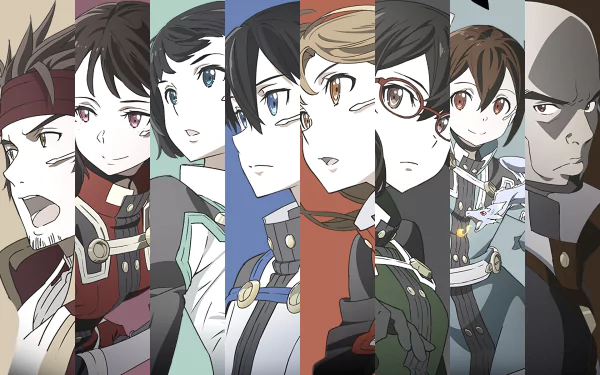 A HD desktop wallpaper featuring characters from Sword Art Online: Ordinal Scale. The image includes Rika Shinozaki, Andrew Gilbert Mills, Keiko Ayano, Shino Asada, Suguha Kirigaya, Ryoutarou Tsuboi, Kazuto Kirigaya, and Asuna Yuuki.