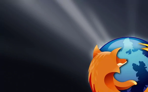 HD desktop wallpaper featuring the Firefox logo against a dark, sleek background representing internet browsing and Mozilla technology.