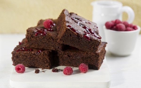 Food Brownie Raspberry Pastry HD Wallpaper | Background Image