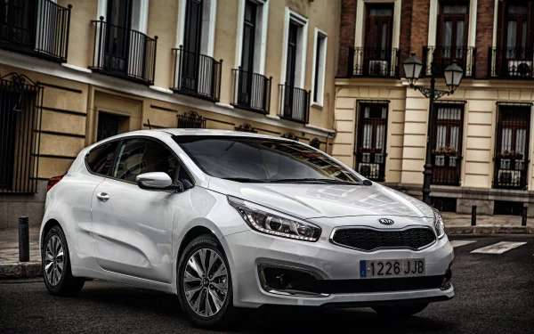 white car car compact car Kia vehicle Kia Ceed HD Desktop Wallpaper | Background Image