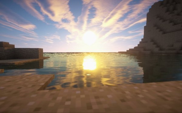 Video Game Minecraft Sun Sunset Beach HD Wallpaper | Background Image