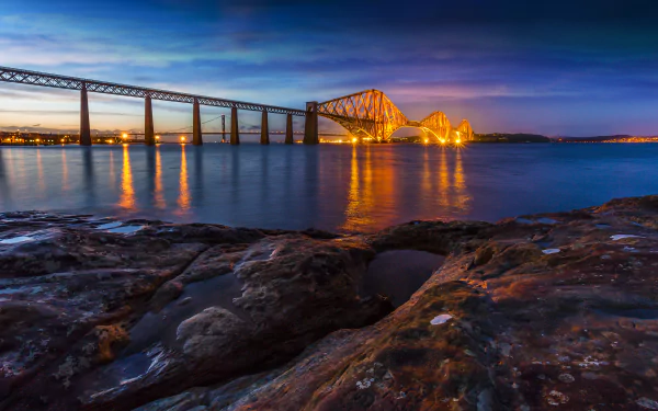  Lighted Bridge at Night