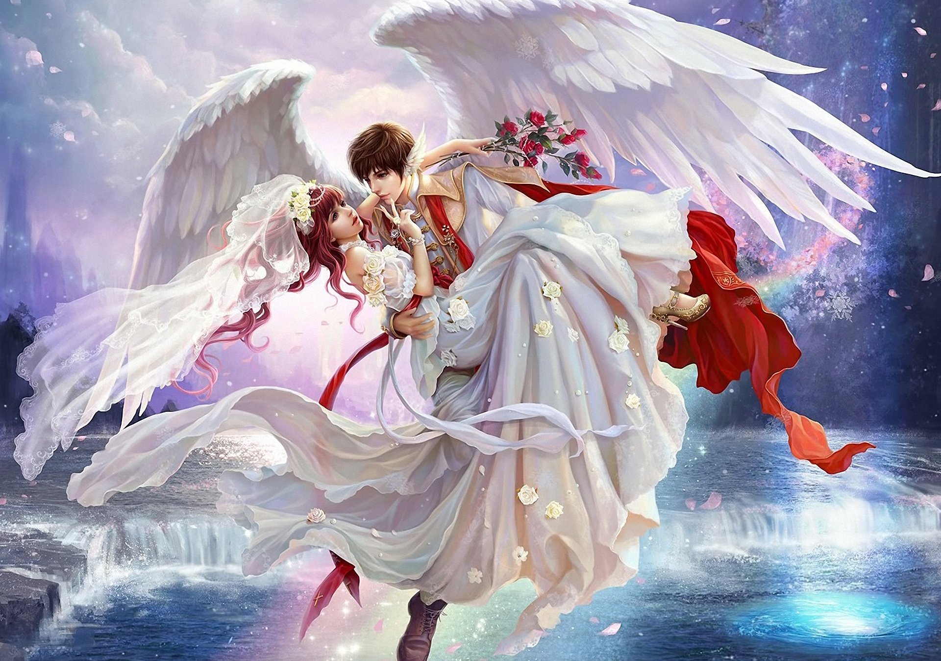 Download Wings Wedding Groom Bride Angel Fantasy Video Game Perfect World  HD Wallpaper