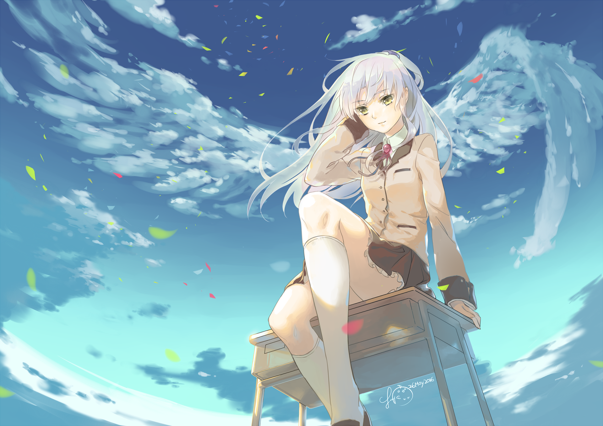 Kanade Tachibana HD Wallpaper - Angel Beats! Anime Art | 1920x1358
