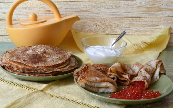 still life caviar food crêpe HD Desktop Wallpaper | Background Image
