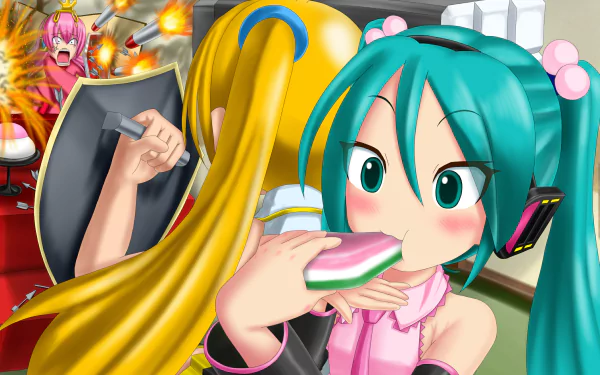 Luka Megurine Akita Neru Hatsune Miku Anime Vocaloid HD Desktop Wallpaper | Background Image